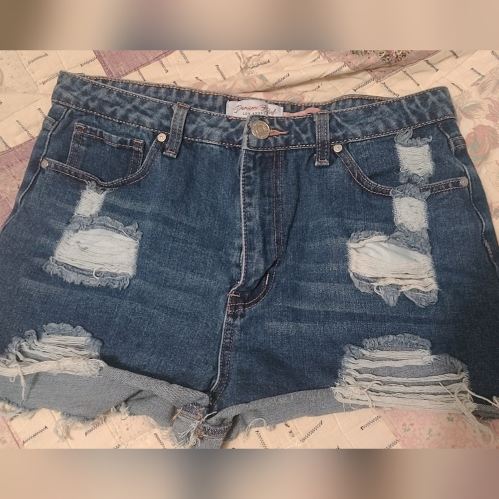 Denim Distressed Women Shorts